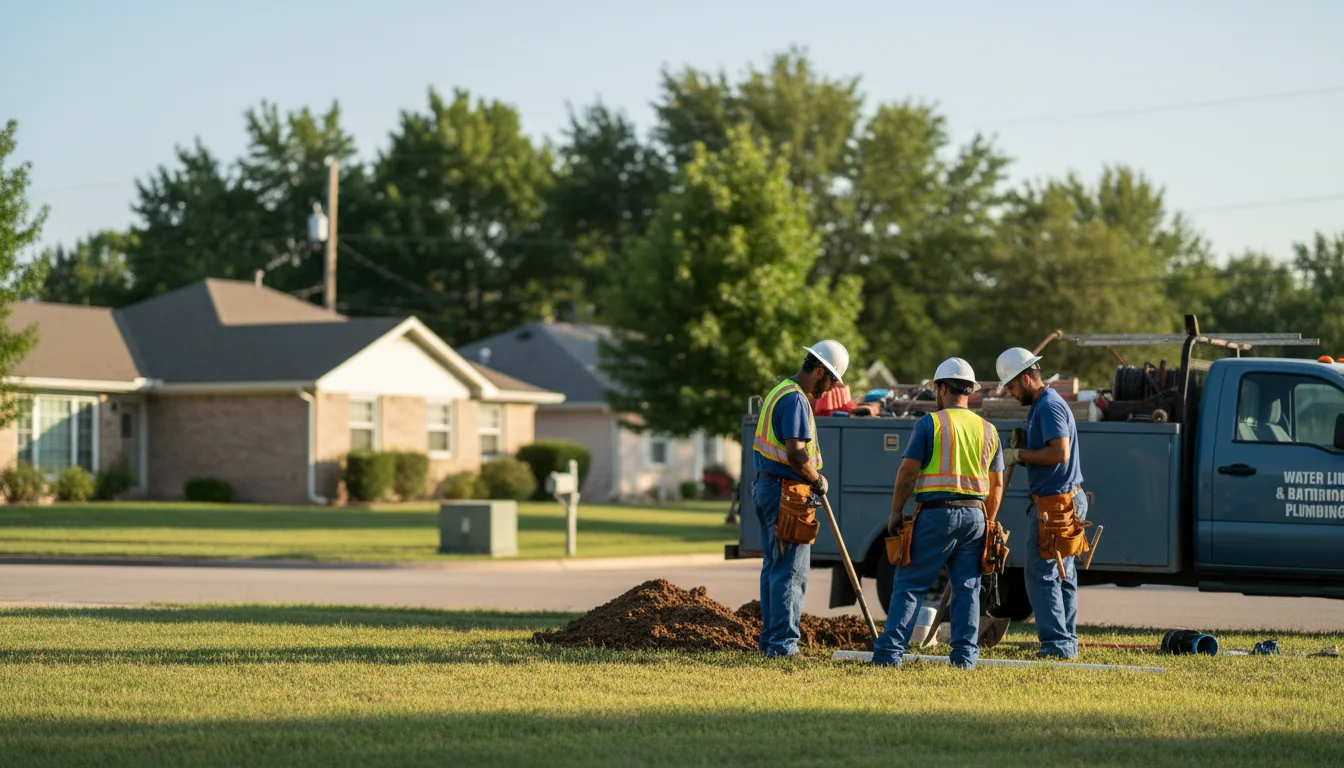Residential water line and bathroom plumbing service in Beattie, KS